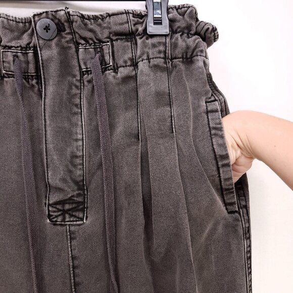 Free People Paper Bag Pant Small Drawstring Margate Pleated Trousers Drawstring - Picture 3 of 15